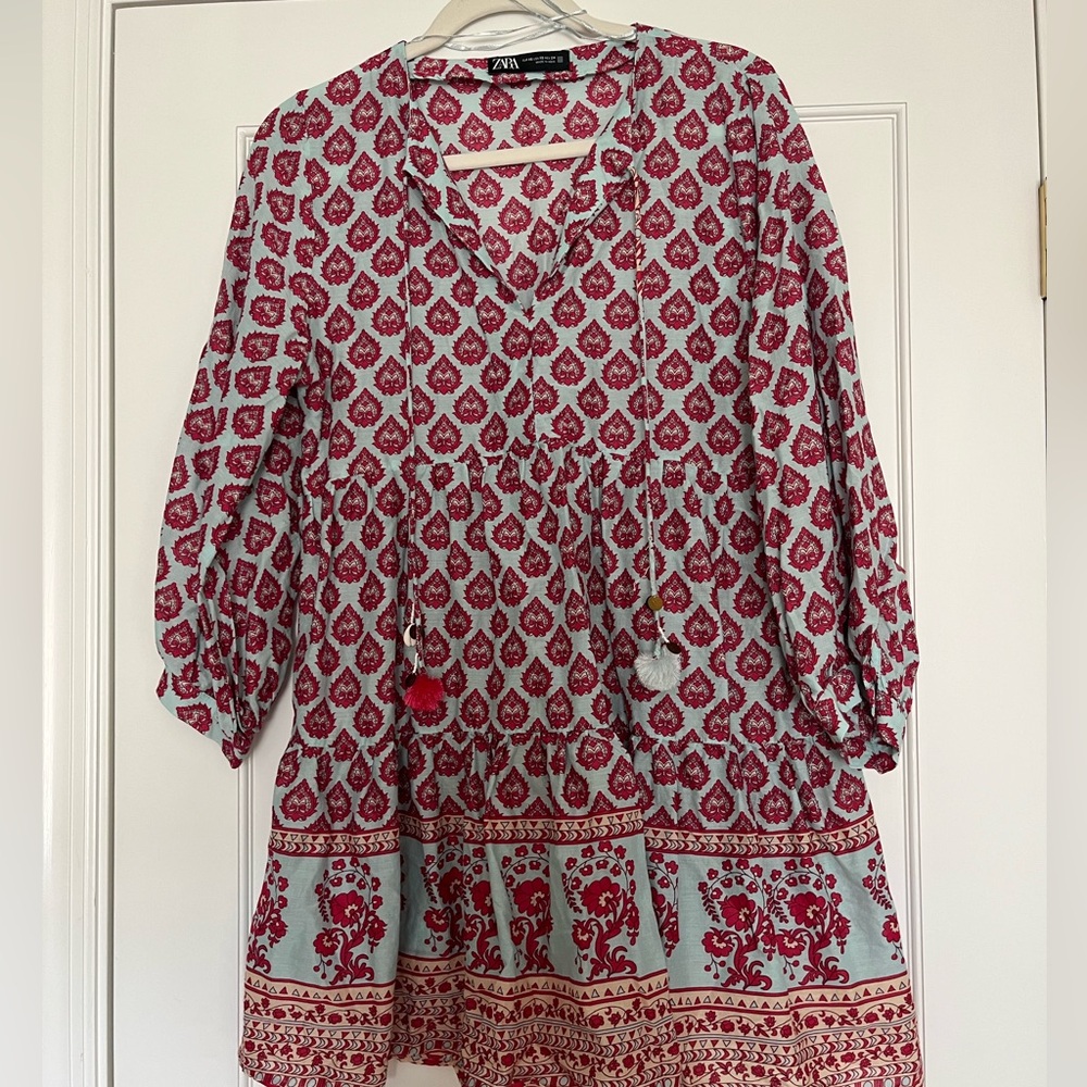 Pink and White Boho Dress
